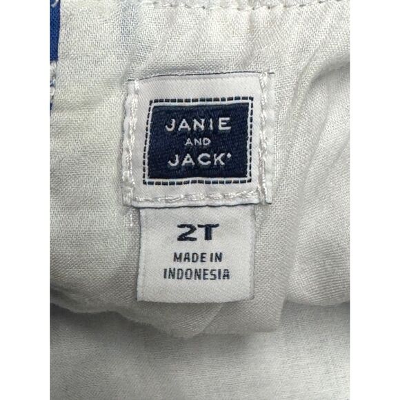 JANIE and JACK Navy/White Embroidered Button Back Jumper, Sz 2T - Picture 5 of 6